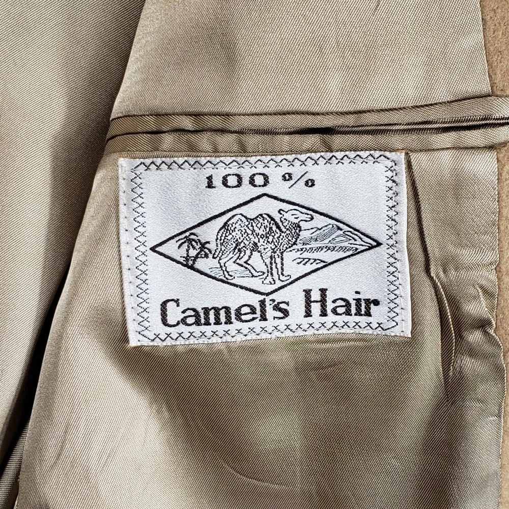 Vintage Dellapenna Camel Hair Blazer 40R Tan Sport Coat USA‎ Indie Sleaze Grunge